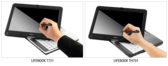 Fujitsu LifeBook T731 and TH701 dual-touch notebooks